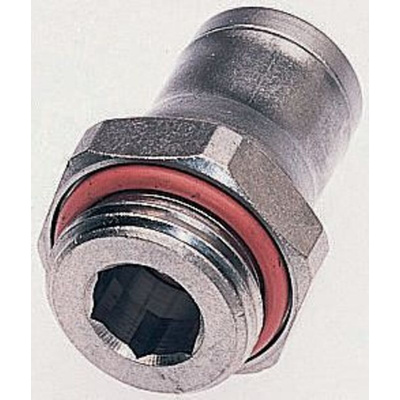Legris LF3600 Series Straight Threaded Adaptor, G 3/8 Male to Push In 12 mm, Threaded-to-Tube Connection Style