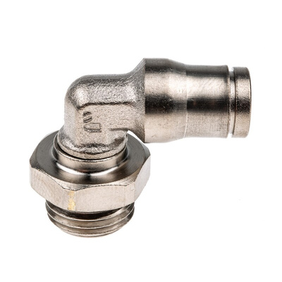 Legris LF3600 Series Elbow Threaded Adaptor, G 1/4 Male to Push In 6 mm, Threaded-to-Tube Connection Style