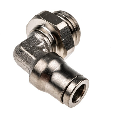 Legris LF3600 Series Elbow Threaded Adaptor, G 1/4 Male to Push In 6 mm, Threaded-to-Tube Connection Style