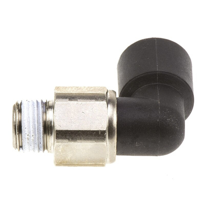 Legris LF3000 Series Elbow Threaded Adaptor, R 1/8 Male to Push In 6 mm, Threaded-to-Tube Connection Style