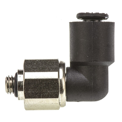 Legris LF3000 Series Elbow Threaded Adaptor, M5 Male to Push In 4 mm, Threaded-to-Tube Connection Style
