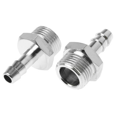 Legris LF3000 Series Straight Threaded Adaptor, G 1/4 Male to Push In 7 mm, Threaded-to-Tube Connection Style