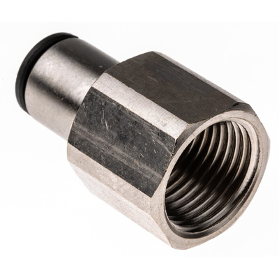 Legris LF3000 Series Straight Threaded Adaptor, G 1/2 Female to Push In 10 mm, Threaded-to-Tube Connection Style