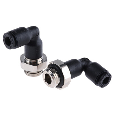 Legris LF3000 Series Elbow Threaded Adaptor, G 1/8 Male to Push In 4 mm, Threaded-to-Tube Connection Style