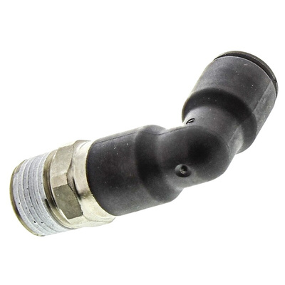 Legris LF3000 Series Elbow Threaded Adaptor, R 3/8 Male to Push In 10 mm, Threaded-to-Tube Connection Style