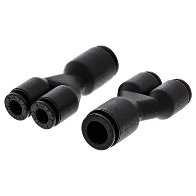 Legris LF3000 Series Y Tube-to-Tube Adaptor, Push In 4 mm to Push In 4 mm, Tube-to-Tube Connection Style