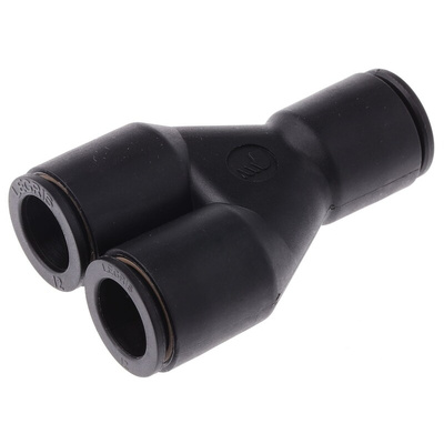 Legris LF3000 Series Y Tube-to-Tube Adaptor, Push In 12 mm to Push In 12 mm, Tube-to-Tube Connection Style