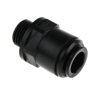 John Guest PM Series Straight Threaded Adaptor, G 1/4 Male to Push In 10 mm, Threaded-to-Tube Connection Style