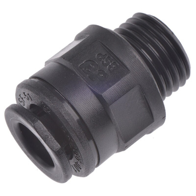 John Guest PM Series Straight Threaded Adaptor, G 1/4 Male to Push In 8 mm, Threaded-to-Tube Connection Style