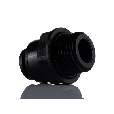 John Guest PM Series Straight Threaded Adaptor, Push In 12 mm to G 1/2 Male, Threaded-to-Tube Connection Style