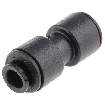 John Guest PM Series Straight Tube-to-Tube Adaptor, Push In 6 mm to Push In 6 mm, Tube-to-Tube Connection Style