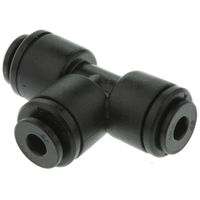 John Guest PM Series Tee Tube-to-Tube Adaptor Push In 4 mm, Push In 4 mm to Push In 4 mm, Tube-to-Tube Connection Style