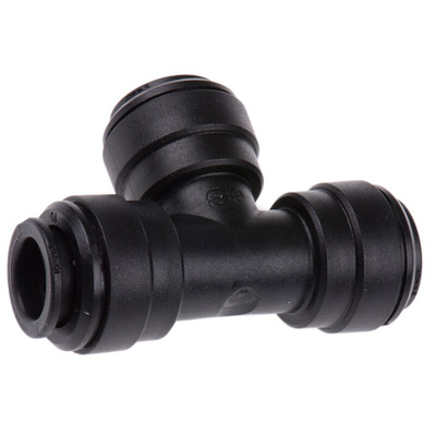 John Guest PM Series Tee Tube-to-Tube Adaptor Push In 10 mm, Push In 10 mm to Push In 10 mm, Tube-to-Tube Connection