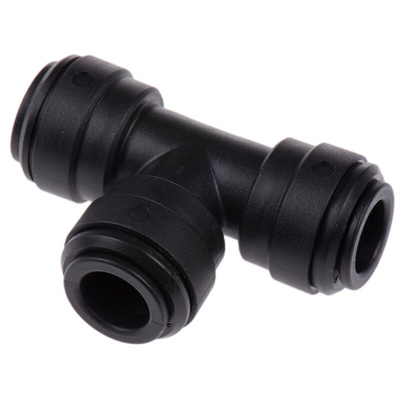 John Guest PM Series Tee Tube-to-Tube Adaptor Push In 10 mm, Push In 10 mm to Push In 10 mm, Tube-to-Tube Connection