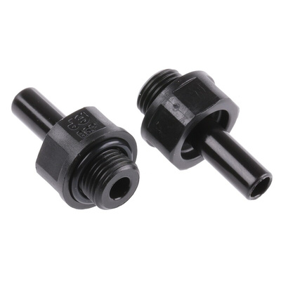 John Guest PM Series Straight Threaded Adaptor, G 1/8 Male to Push In 6 mm, Threaded-to-Tube Connection Style