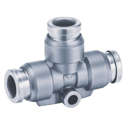 SMC KQB2 Series Tee Tube-to-Tube Adaptor Push In 6 mm, Push In 6 mm to Push In 6 mm, Tube-to-Tube Connection Style