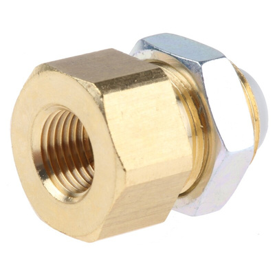 SMC KQ2 Series Bulkhead Threaded-to-Tube Adaptor, Rc 1/4 Female to Push In 6 mm, Threaded-to-Tube Connection Style