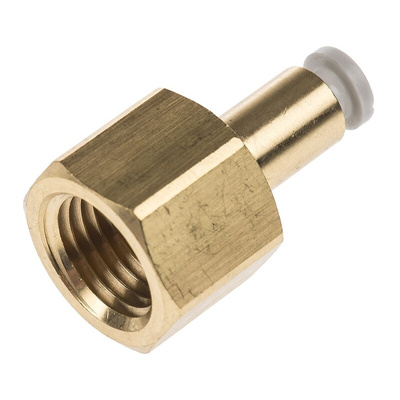 SMC KQ2 Series Straight Threaded Adaptor, Rc 1/4 Female to Push In 4 mm, Threaded-to-Tube Connection Style