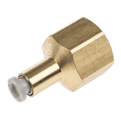 SMC KQ2 Series Straight Threaded Adaptor, Rc 1/4 Female to Push In 4 mm, Threaded-to-Tube Connection Style