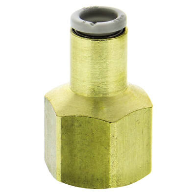 SMC KQ2 Series Straight Threaded Adaptor, Rc 1/4 Female to Push In 6 mm, Threaded-to-Tube Connection Style