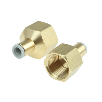 SMC KQ2 Series Straight Threaded Adaptor, Rc 3/8 Female to Push In 6 mm, Threaded-to-Tube Connection Style