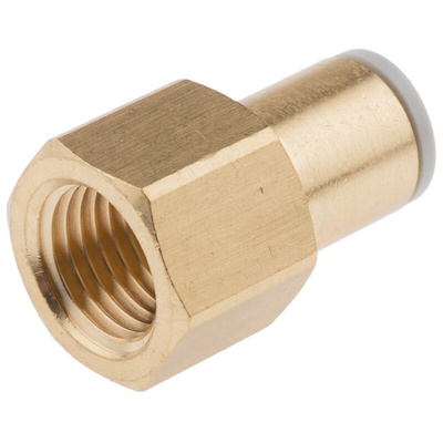 SMC KQ2 Series Straight Threaded Adaptor, Rc 1/4 Female to Push In 8 mm, Threaded-to-Tube Connection Style