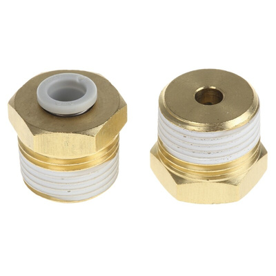 SMC KQ2 Series Straight Threaded Adaptor, R 3/8 Male to Push In 6 mm, Threaded-to-Tube Connection Style