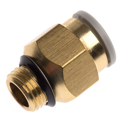 SMC KQ2 Series Straight Threaded Adaptor, Uni 1/8 Male to Push In 8 mm, Threaded-to-Tube Connection Style