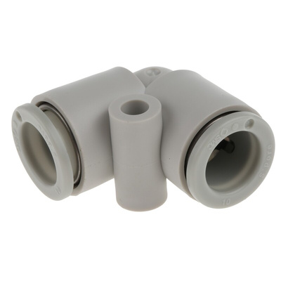 SMC KQ2 Series Elbow Tube-toTube Adaptor, Push In 10 mm to Push In 10 mm, Tube-to-Tube Connection Style