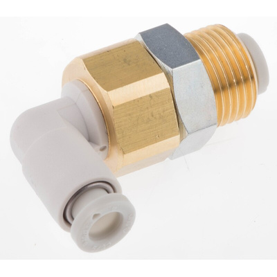 SMC KQ2 Series Bulkhead Threaded-to-Tube Adaptor, Push In 4 mm to Push In 4 mm, Threaded-to-Tube Connection Style