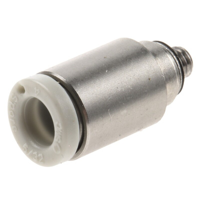 SMC KQ2 Series Straight Threaded Adaptor, M3 Male to Push In 4 mm, Threaded-to-Tube Connection Style
