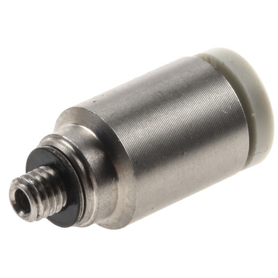 SMC KQ2 Series Straight Threaded Adaptor, M3 Male to Push In 4 mm, Threaded-to-Tube Connection Style