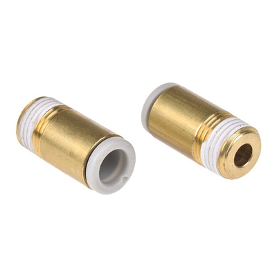 SMC KQ2 Series Straight Threaded Adaptor, R 1/8 Male to Push In 6 mm, Threaded-to-Tube Connection Style