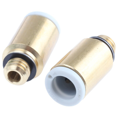 SMC KQ2 Series Straight Threaded Adaptor, M6 Male to Push In 6 mm, Threaded-to-Tube Connection Style