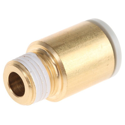 SMC KQ2 Series Straight Threaded Adaptor, R 1/8 Male to Push In 8 mm, Threaded-to-Tube Connection Style