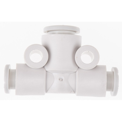 SMC KQ2 Series Tee Tube-to-Tube Adaptor Push In 8 mm, Push In 6 mm to Push In 6 mm, Tube-to-Tube Connection Style