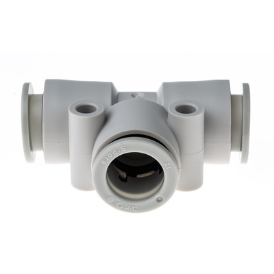 SMC KQ2 Series Tee Tube-to-Tube Adaptor Push In 12 mm, Push In 12 mm to Push In 12 mm, Tube-to-Tube Connection Style