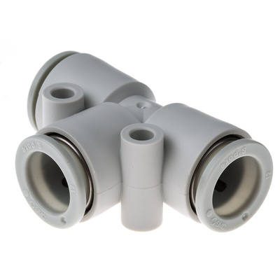 SMC KQ2 Series Tee Tube-to-Tube Adaptor Push In 12 mm, Push In 12 mm to Push In 12 mm, Tube-to-Tube Connection Style