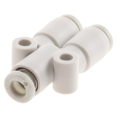 SMC KQ2 Series Y Tube-to-Tube Adaptor, Push In 4 mm to Push In 4 mm, Tube-to-Tube Connection Style