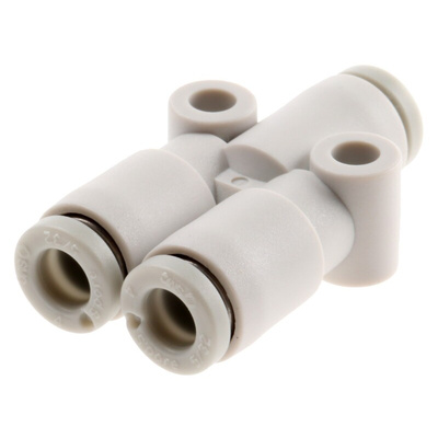 SMC KQ2 Series Y Tube-to-Tube Adaptor, Push In 4 mm to Push In 4 mm, Tube-to-Tube Connection Style