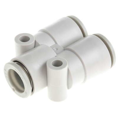SMC KQ2 Series Y Tube-to-Tube Adaptor, Push In 10 mm to Push In 10 mm, Tube-to-Tube Connection Style