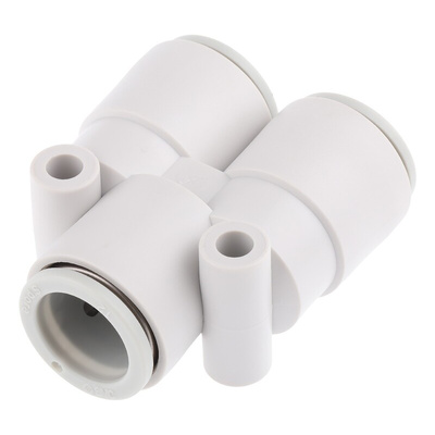 SMC KQ2 Series Y Tube-to-Tube Adaptor, Push In 12 mm to Push In 12 mm, Tube-to-Tube Connection Style