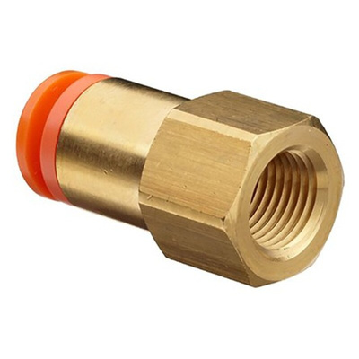 SMC KQ2 Series Straight Threaded Adaptor, NPT 1/4 Female to Push In 5/32 in, Threaded-to-Tube Connection Style