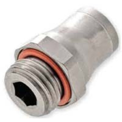 Legris LF3600 Series Straight Threaded Adaptor, G 1/8 Male to Push In 8 mm, Threaded-to-Tube Connection Style