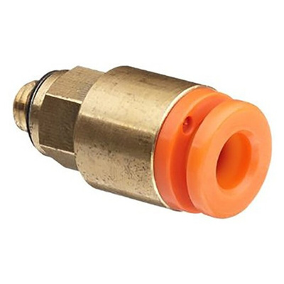 SMC KQ2 Series Straight Threaded Adaptor, NPT 1/8 Male to Push In 1/4 in, Threaded-to-Tube Connection Style