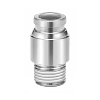 SMC KQG2 Series Straight Threaded Adaptor, R 1/4 Male to Push In 10 mm, Threaded-to-Tube Connection Style