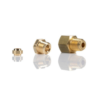 Norgren ENOTS Series Straight Threaded Adaptor, R 1/8 Male to 3/16 in, Threaded-to-Tube Connection Style