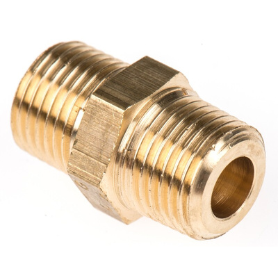 Legris LF3000 Series Straight Threaded Adaptor, R 1/8 Male to R 1/8 Male, Threaded Connection Style