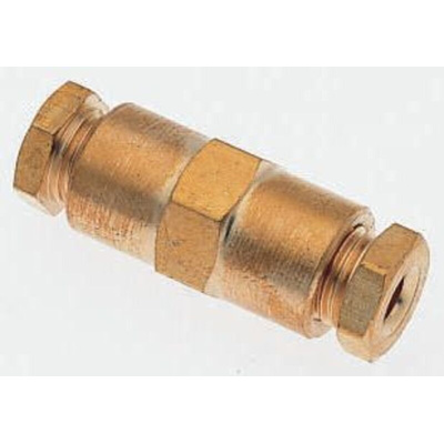 Norgren 18 Series Straight Tube-to-Tube Adaptor, Push In 4 mm to Push In 4 mm, Tube-to-Tube Connection Style