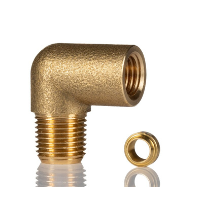 Norgren Enots 36 Series Elbow Threaded Adaptor, R 1/8 Male to Push In 4 mm, Threaded-to-Tube Connection Style